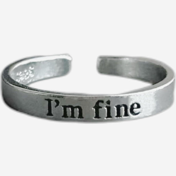 "I'm Fine" Adjustable Copper Ring