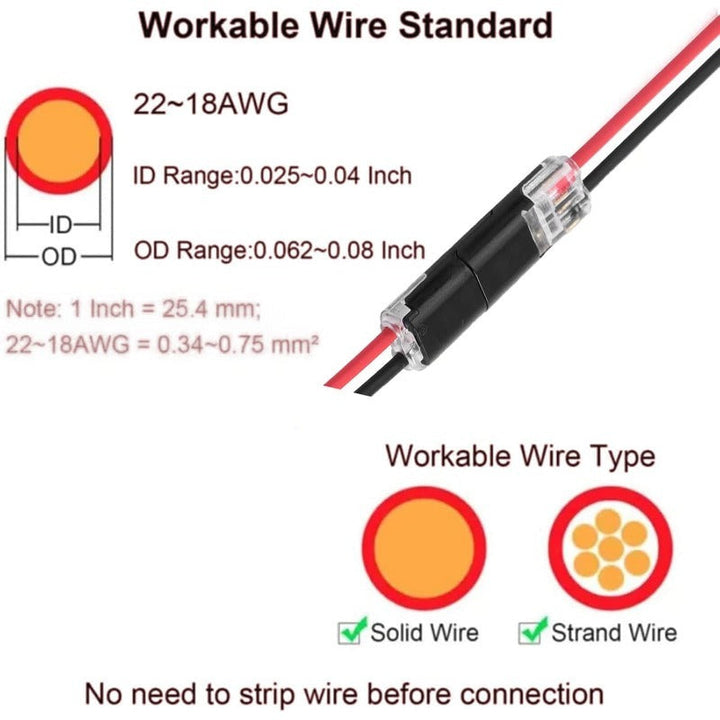 Stranded Wire Pins 2-Pin Solderless Wire Connector – FixionTools